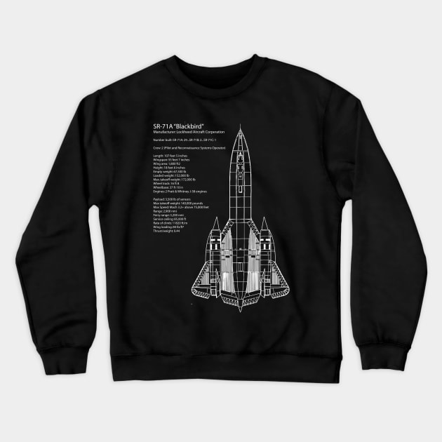 SR71 Blackbird Crewneck Sweatshirt by Griffen